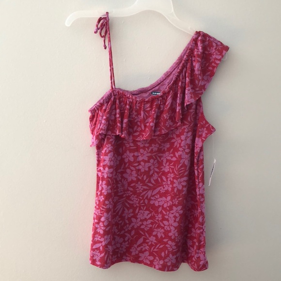 Old Navy Ruffled Linen-Blend One-Shoulder New - Picture 2 of 4